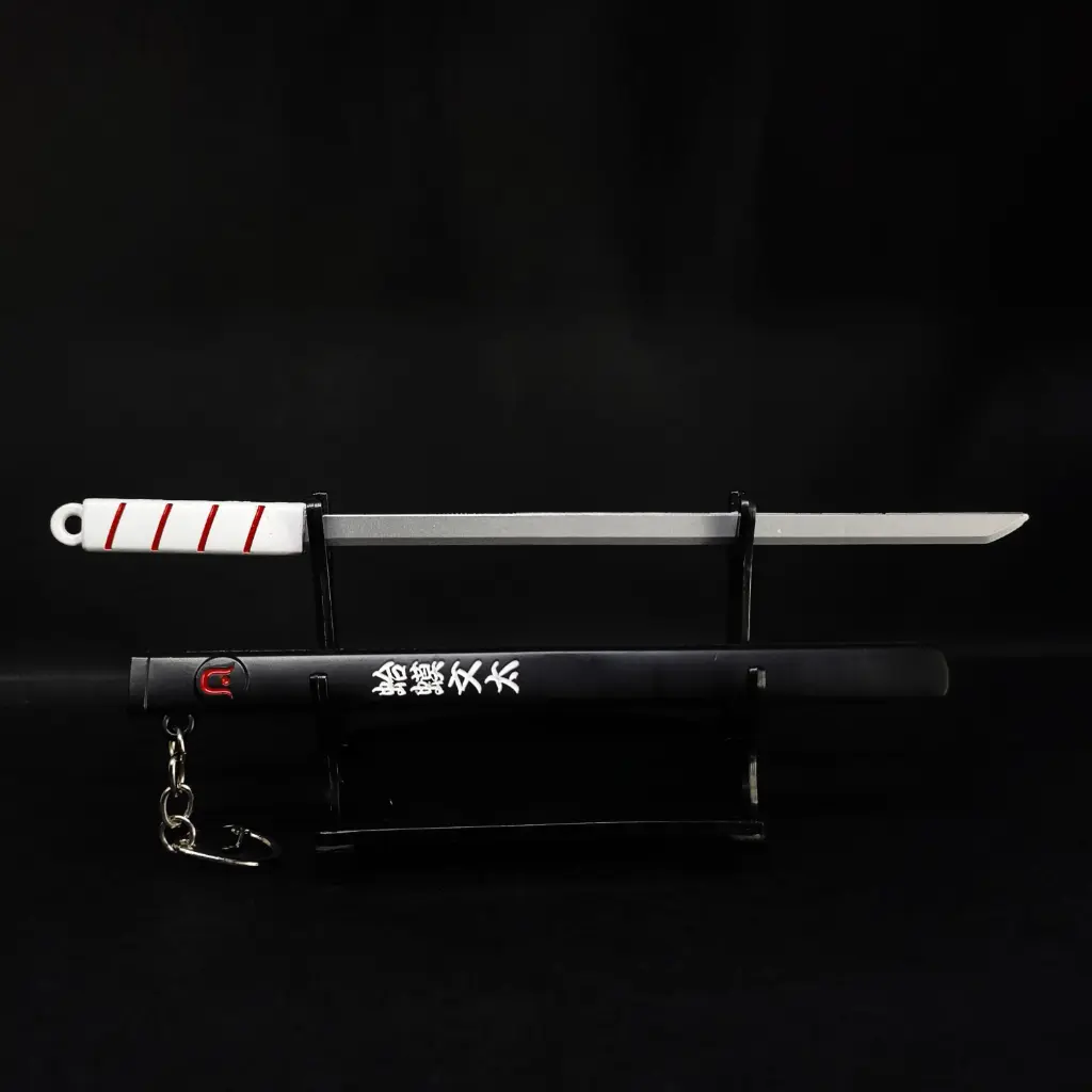 White Serpent Metal Keychain Katana